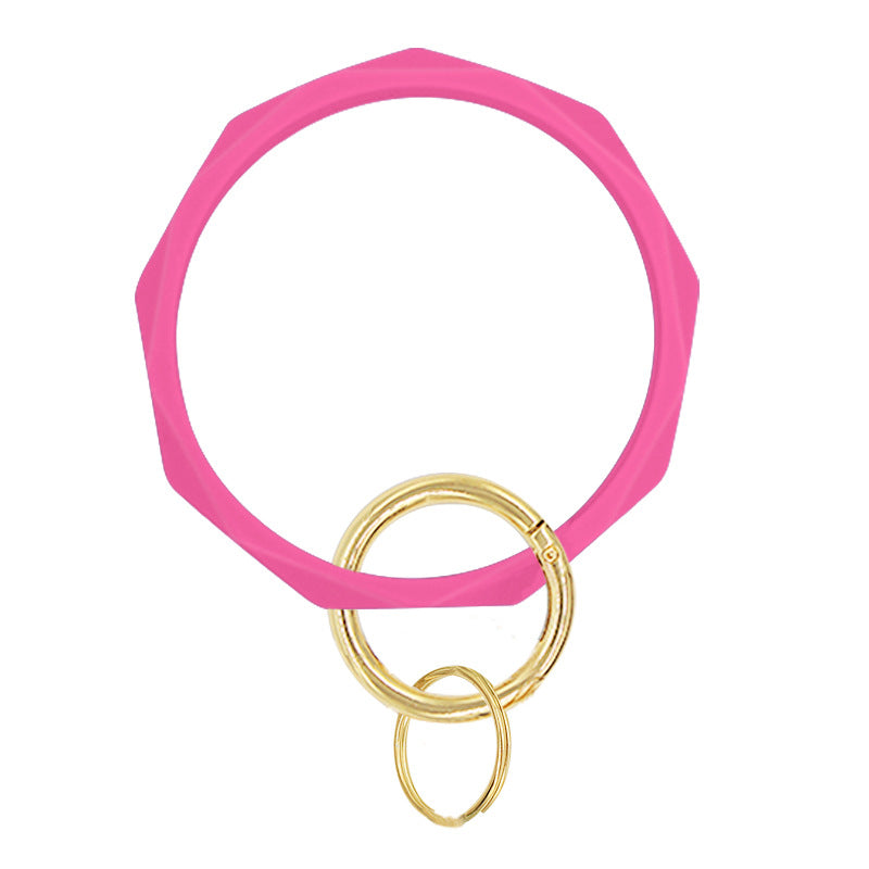 Wholesale Diamond Shape Silicone Bracelet Keychain